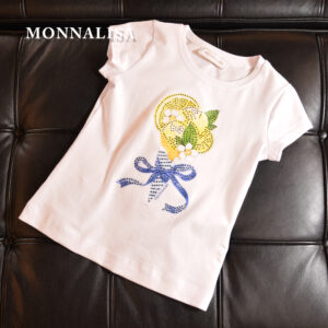 【NEW】MONNALISA【モナリザ】ラインストーン Tシャツ