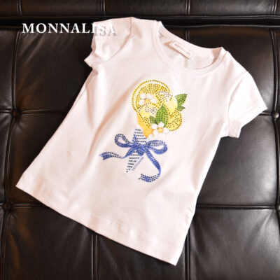 【NEW】MONNALISA【モナリザ】ラインストーン Tシャツ